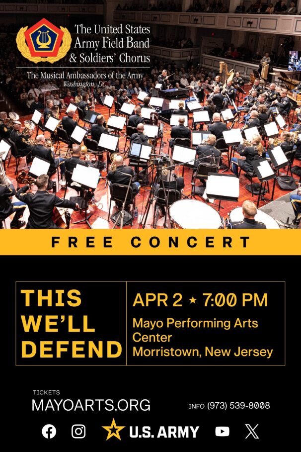 Free US Army Field Band Concert at Mayo Performing Arts Center, Morristown