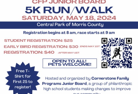 Cornerstone Family Programs Jr. Board 5k Run/Walk Flyer