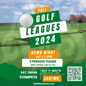 Fall Indoor Golf Leagues 2024 flyer