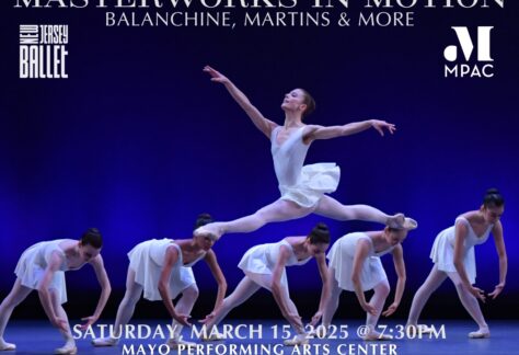 Join New Jersey Ballet for Masterworks in Motion, an evening featuring George Balanchine's Concerto Barocco and Tarantella Flyer