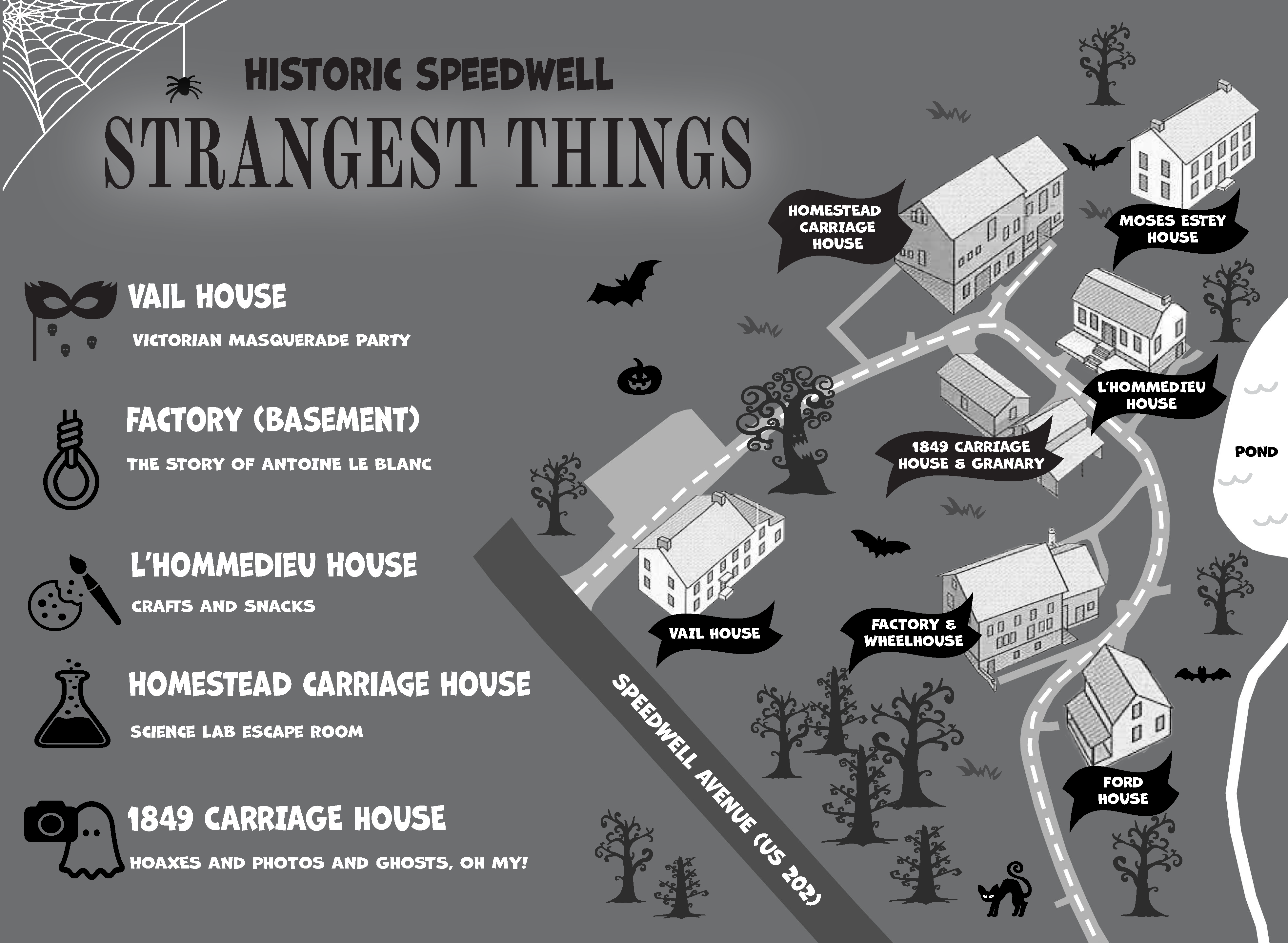 Historic Speedwell Strangest Things Halloween events flyer