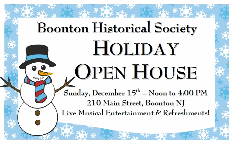 Boonton Museum - Holiday Open House! Flyer