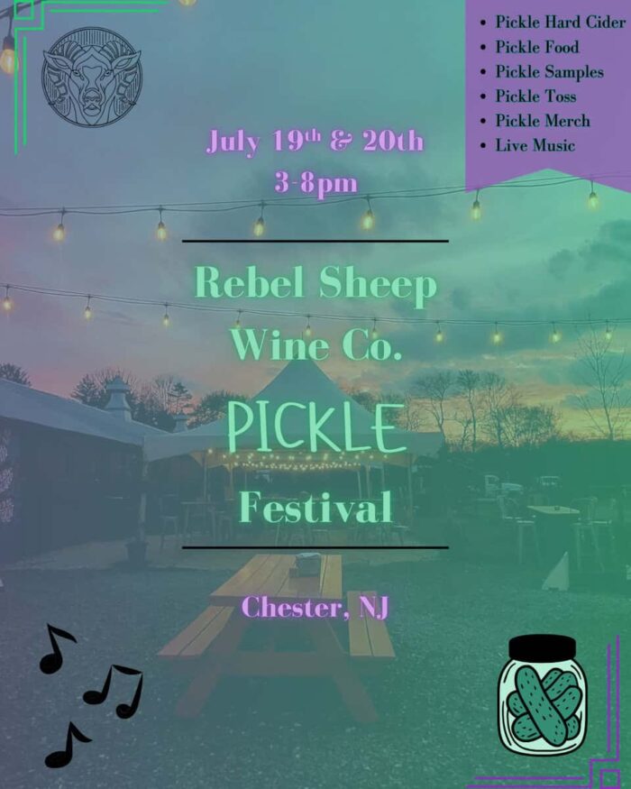 Join Rebel Sheep Wine Co. for their annual Pickle Festival. Ticket includes access to the Pickle Festival and (1) alcoholic beverage.