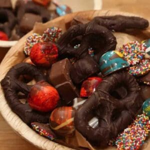 From Rock to Chocolate at the Mendham Township Library chocolate display