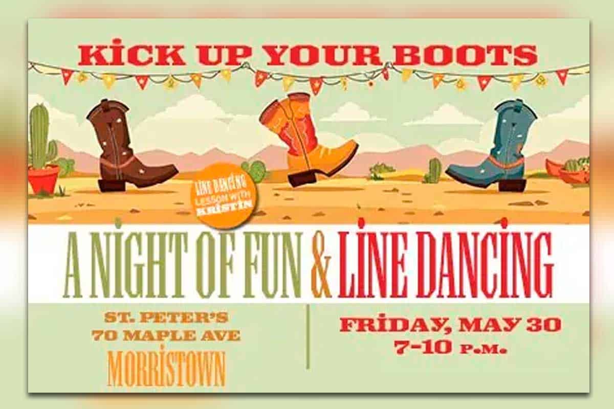 Kick Up Your Heels - Line Dancing at St. Peter's Morristown flyer