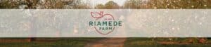 Riamede Farm orchard and logo