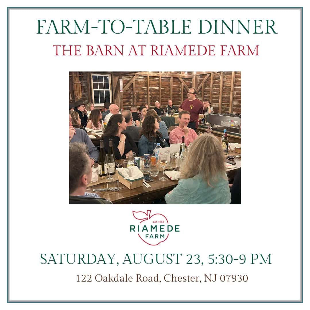 Riamede X Chef Enzo Montagnino Farm to Table Dinner flyer