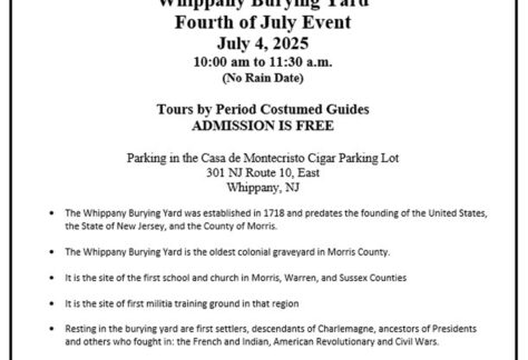 Whippany Burying Yard 2025 July 4 Tours