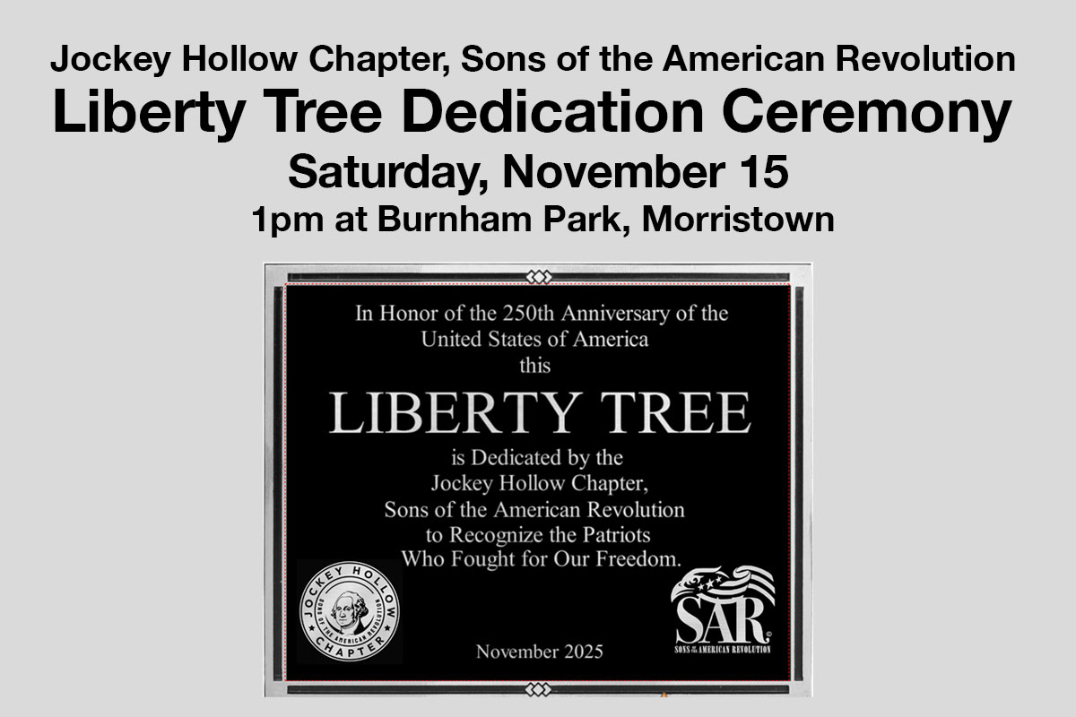 Liberty Tree Dedication Ceremony Morristown flyer