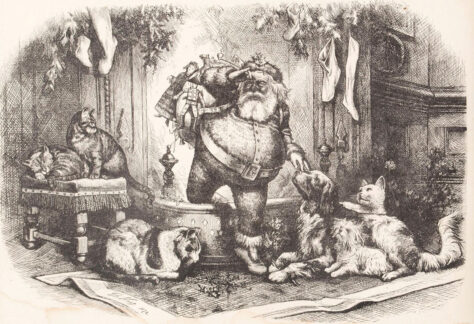Macculloch Hall Christmas - The Coming of Santa Claus - Nast drawing