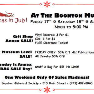 Christmas In July at the Boonton Historical Society
