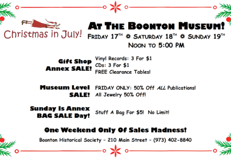 Christmas In July at the Boonton Historical Society