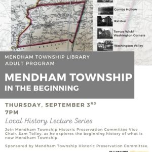 Local History Lecture Series: In the Beginning